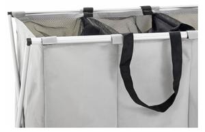 Cestino triplo grigio per la lavanderia - Tomasucci