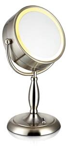Specchio da tavolo con illuminazione in argento Face, ø 16,2 cm - Markslöjd