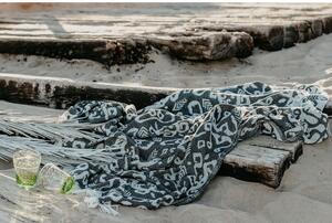 Plaid nero con cotone Summer , 140 x 180 cm Mykonos - Euromant
