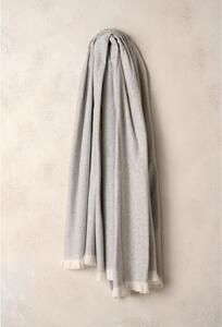 Plaid grigio chiaro con contenuto di cotone , 140 x 180 cm Linen - Euromant