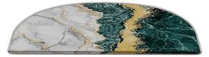 Gradini per scale in set da 16 pezzi in colore crema petrolio 20x65 cm Golden Marble - Vitaus