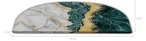 Gradini per scale in set da 16 pezzi in colore crema petrolio 20x65 cm Golden Marble - Vitaus