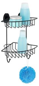 Mensola angolare nera a due livelli per il bagno Vacuum-Loc® , altezza 29,5 cm Bari - Wenko