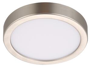 Plafoniera LED Sanoa tondo nichel, foro incasso 12 cm luce passaggio dal bianco caldo al bianco neutro