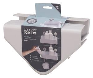Set di 2 mensole angolari bianche autoportanti in plastica per il bagno EasyStore - Joseph Joseph