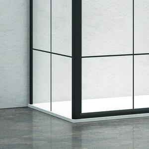Cabina doccia nera 130x70 scorrevole vetro a quadrati neri NICO-D3000S - KAMALU