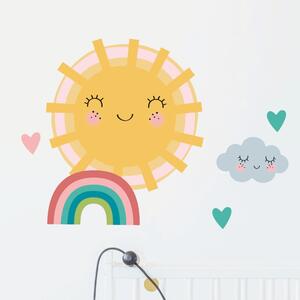 Set di adesivi murali Sun, Clound e Rainbow - Ambiance