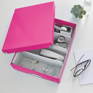 Scatola di cartone rosa con coperchio 28x37x10 cm Click&Store - Leitz