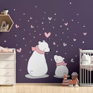 Adesivo murale per bambini Cuccioli di famiglia, 90 x 60 cm - Ambiance