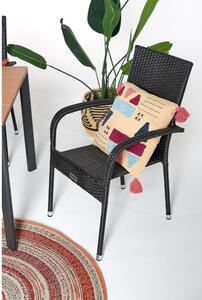 Sedia da giardino in rattan artificiale nero Paris - Bonami Essentials