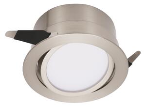 Faretto da incasso LED integrato Lindi tondo nichel, foro incasso 8,3 cm luce passaggio dal bianco caldo al bianco neutro