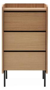 Cassettiera alta in rovere decorato in colore naturale 60x108,5 cm Wrap - Bonami Selection