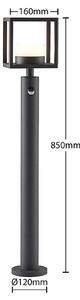 Lucande Timio lampione, 85 cm, con sensore