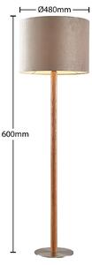 Lucande Heily piantana, legno, tonda 35 cm, grigio
