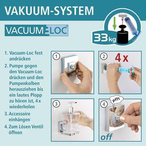 Supporto per carta igienica autoportante Vacuum-Loc Quadrio, capacità di carico fino a 33 kg Quadro - Wenko