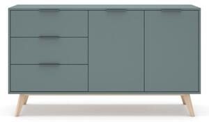 Cassettiera bassa grigio-verde 140x81 cm Pisco - Marckeric