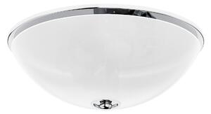 Applique da Bagno a soffitto CROMO LINEA RETRO' Dimensione 30xh 15 cm-2 x E27 Lampada in Vero bianco satinato finitura cromo vintage