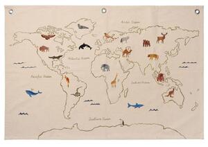 Ferm LIVING - The World Textile Map Off-White