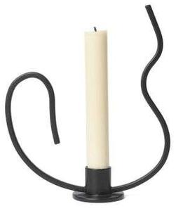 Ferm LIVING - Valse Candle Holder Low Black ferm LIVING