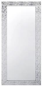 Specchio da Parete Argento 50 x 130 cm Verticale Soggiorno Camera da Letto Comò Finitura Gesso Beliani