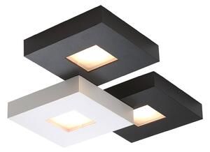 Plafoniera LED Cubus bianca e nera, 3 punti luce