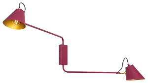 Lampada da Parete Moderna Viola con Interno Dorato Orientabile 2 Luci - Lune