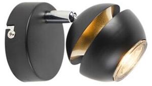 Faretto moderno 1 luce nero con interno oro - Buell Deluxe