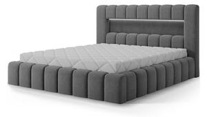 Letto matrimoniale imbottito grigio con contenitore con rete inclusa 180x200 cm Lamica – ELTAP