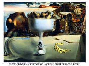 Stampe d'arte Apparition of Face and Fruit Dish on a Beach 1938, Salvador Dalí, (80 x 60 cm)