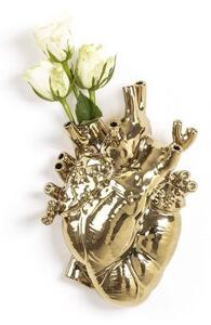 Seletti - Love In Bloom Oro Vaso Cuore Porcellana Seletti