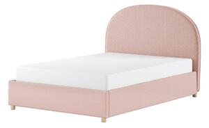 Letto matrimoniale imbottito rosa con contenitore con rete inclusa 140x200 cm Moon – Vipack
