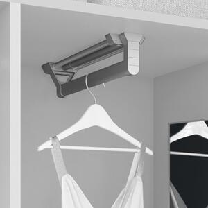 Appendiabiti estraibile per armadio da 35 cm in alluminio anodizzato grigio - Emuca