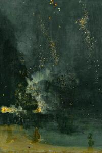 Stampa artistica Nocturne in Black Gold The Fallen Rocket - James McNeill Whistler, (26.7 x 40 cm)