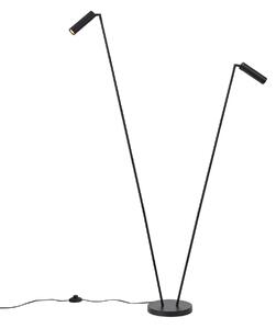 Lampada da terra moderna nera 2 luci GU10 35mm - Thomas