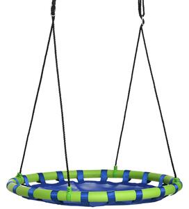 Outsunny Altalena per Bambini da 3-8 Anni da Giardino Ø100cm e Corde Regolabili, Blu|Aosom