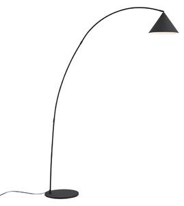 Lampada da terra retrò nera con interno bianco - Triangolo
