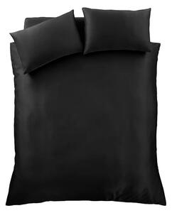 Set copripiumino e federa nero in raso di seta per letto matrimoniale e per letto esteso 230x220 cm Silky Soft – Catherine Lansfield