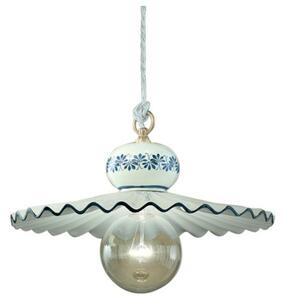 Lampada a sospensione GRANDE in ceramica stile rustico decorata a mano Roma Diametro ? 41 cm -1 x max 75W E27 Ceramica, Metallo