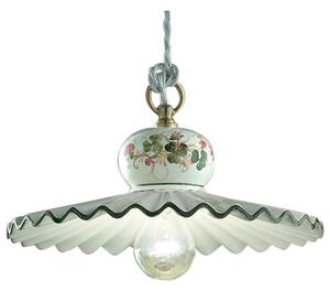 Lampada a sospensione Media in ceramica stile rustico decorata a mano Roma Diametro ? 31 cm -1 x max 75W E27 Ceramica, Metallo