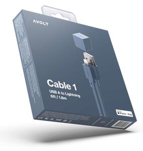 Avolt Stikdåser - Cavo 1 USB A 1,8m Ocean Blue Avolt