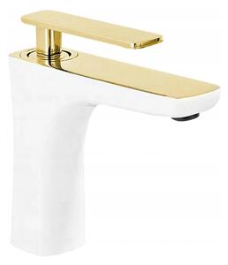 Mexen Indus rubinetto da lavabo, bianco/oro - 744600-25