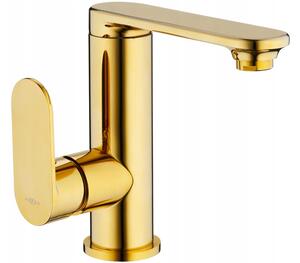 Mexen Milo rubinetto lavabo maniglia laterale, oro - 71305-50