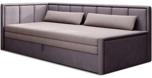 Divano rosa allungabile/con contenitore e rivestimento in ciniglia 214 cm Fulgeo – ELTAP