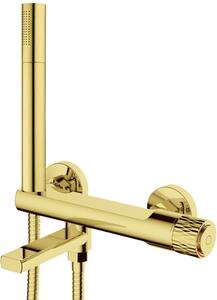 Mexen Diamond batteria da bagno con set doccia, oro - 71530-50
