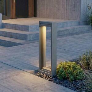 Lucande Lampioncino LED Ashkan, altezza 40 cm, antracite, IP65 Ashkan, Alluminio / Grigio / Zincato, Metallo, Moderno, Lampada LED da esterni