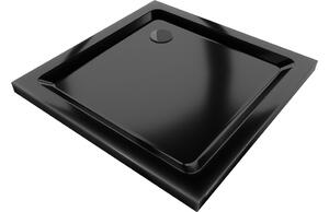 Mexen Flat piatto doccia quadrato slim 80 x 80 cm, nero, sifone nero - 40708080B