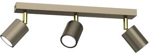 Lampada a sospensione Striper, finitura titanio dorato, 3 attacchi GU10 da 8W, struttura in metallo, dimensioni: 14,5x40x5,5 cm, grado di protezione IP20, marca Luminex