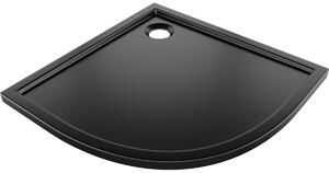Mexen Flow piatto doccia semicircolare slim 80 x 80 cm, nero opaco - 46Q708080