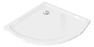 Mexen Flat piatto doccia semicircolare slim 70 x 70 cm, bianco, sifone cromato - 41107070