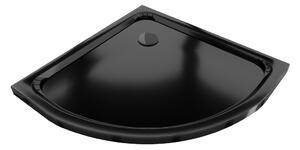 Mexen Flat piatto doccia semicircolare slim 80 x 80 cm, nero, sifone nero - 41708080B
